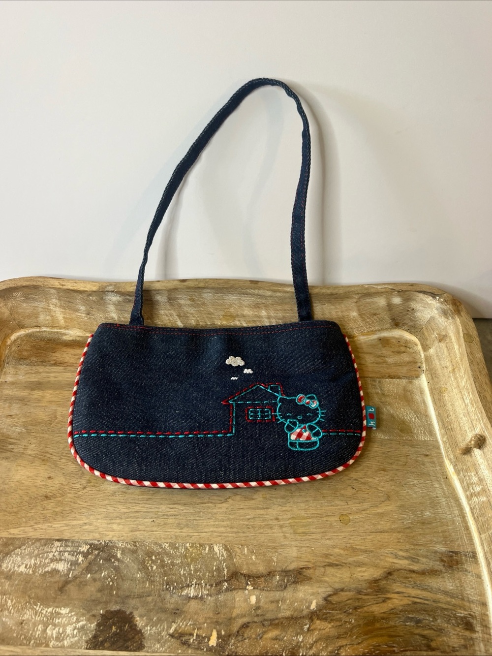 Hello Kitty Navy Shoulder Bag with Red Trim